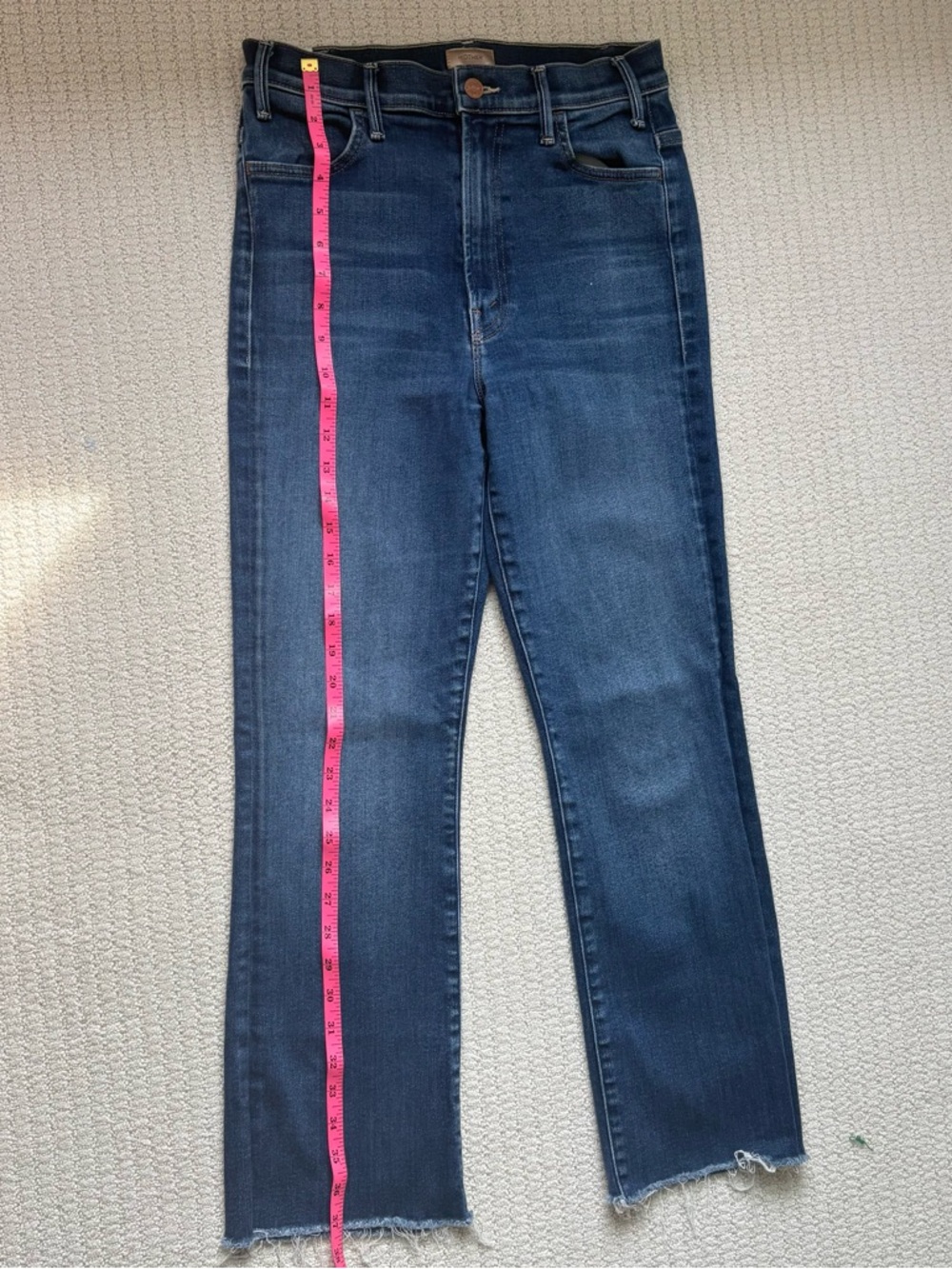 MOTHER The Hustler Ankle Fray Jeans Size 28  Raw Hem Crop Denim - Picture 6 of 9